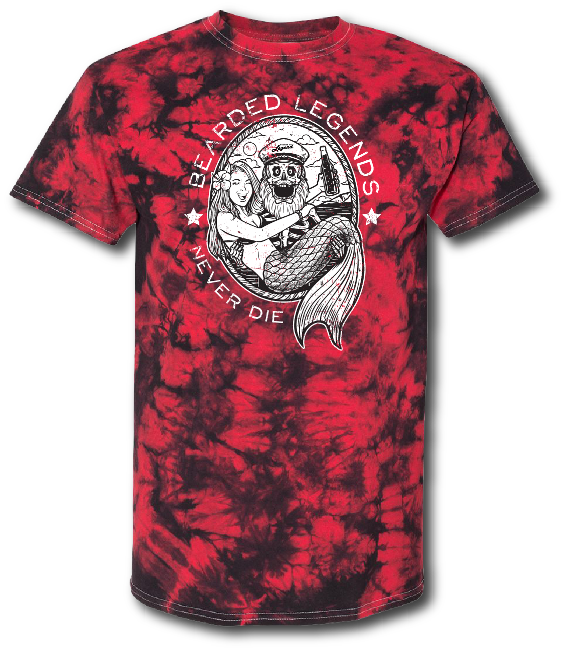 Bearded Legends Never Die Tie Dyed Short Sleeve T-shirt