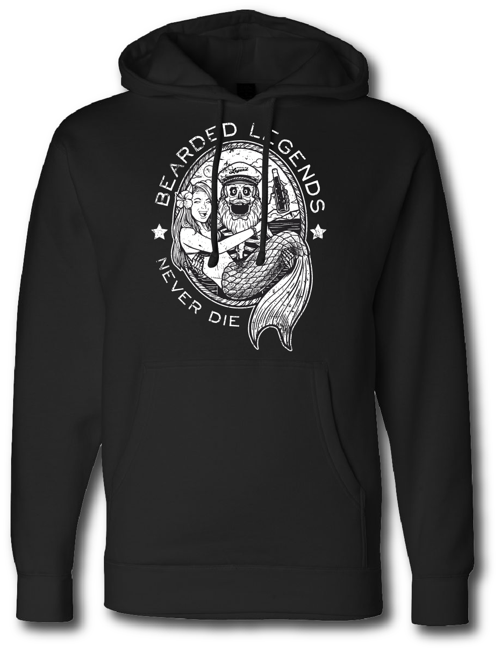 Bearded Legends Never Die Mermaid Hoodie