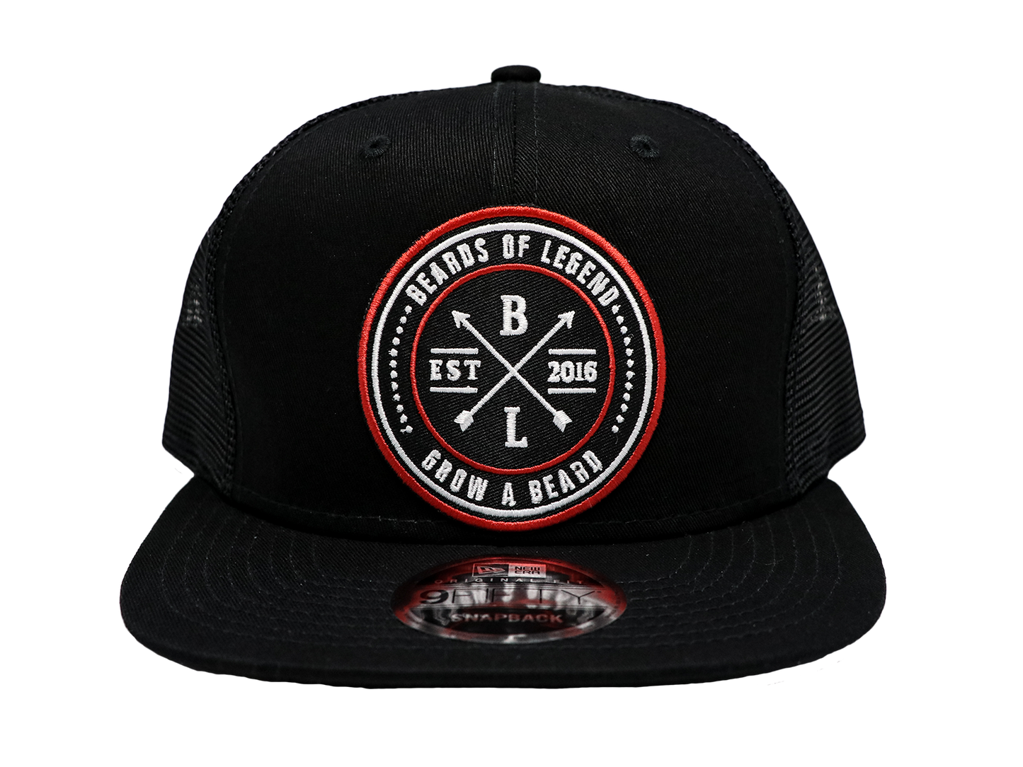 Grow a Beard Black Mesh Snapback
