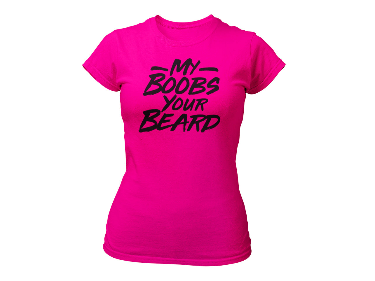 My Boobs Your Beard Short Sleeve T-shirt - Beards of Legend Shirts S / Pink / Womens Fit