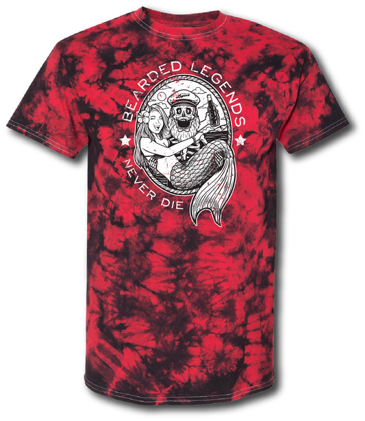 Bearded Legends Never Die Tie Dyed Short Sleeve T-shirt