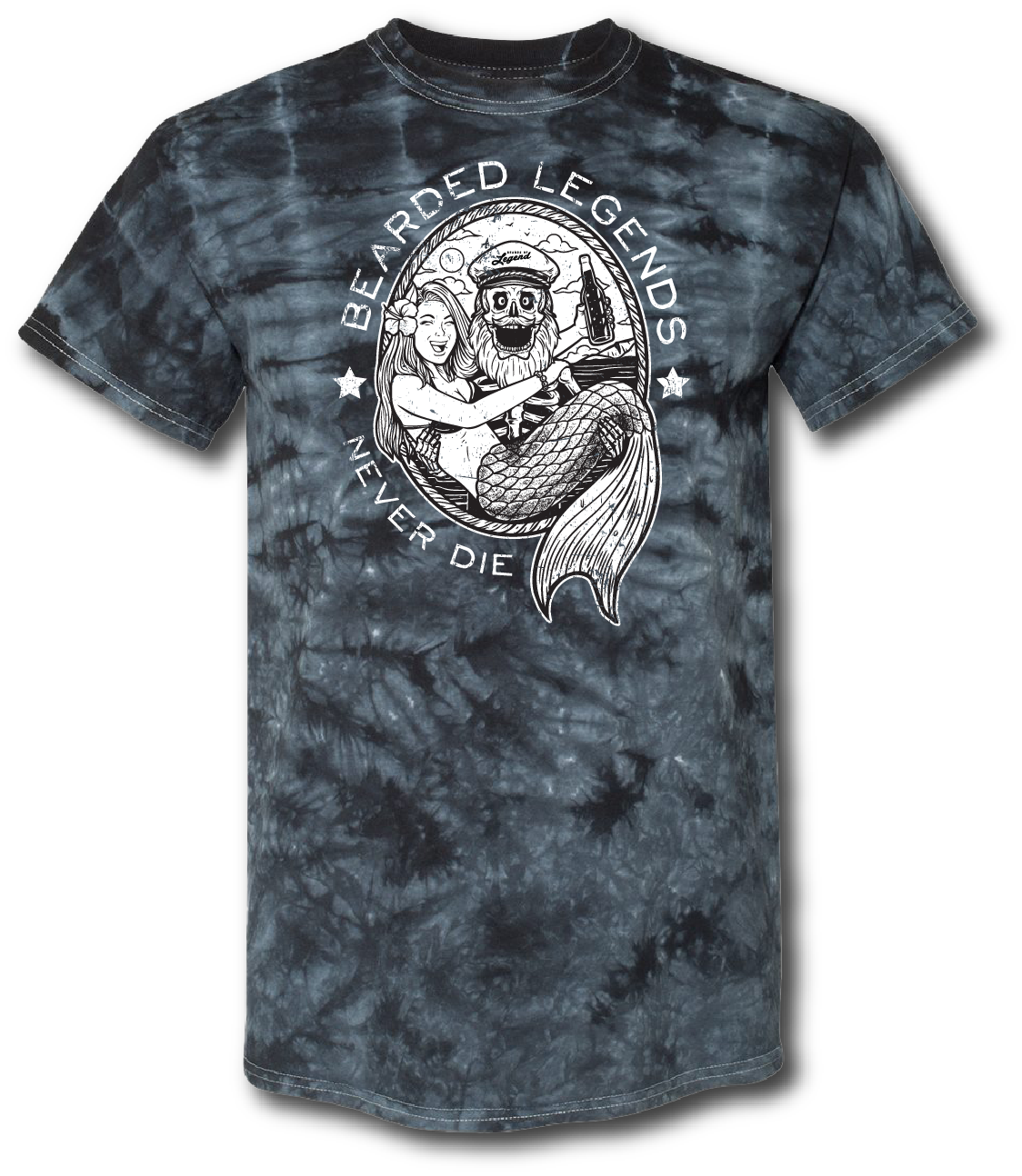 Bearded Legends Never Die Tie Dyed Short Sleeve T-shirt