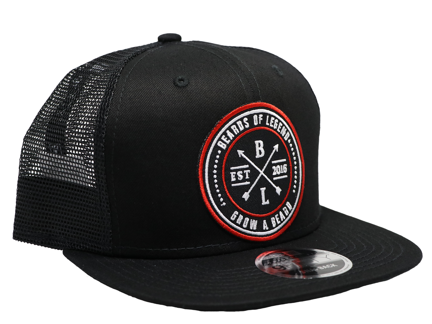 Grow a Beard Black Mesh Snapback