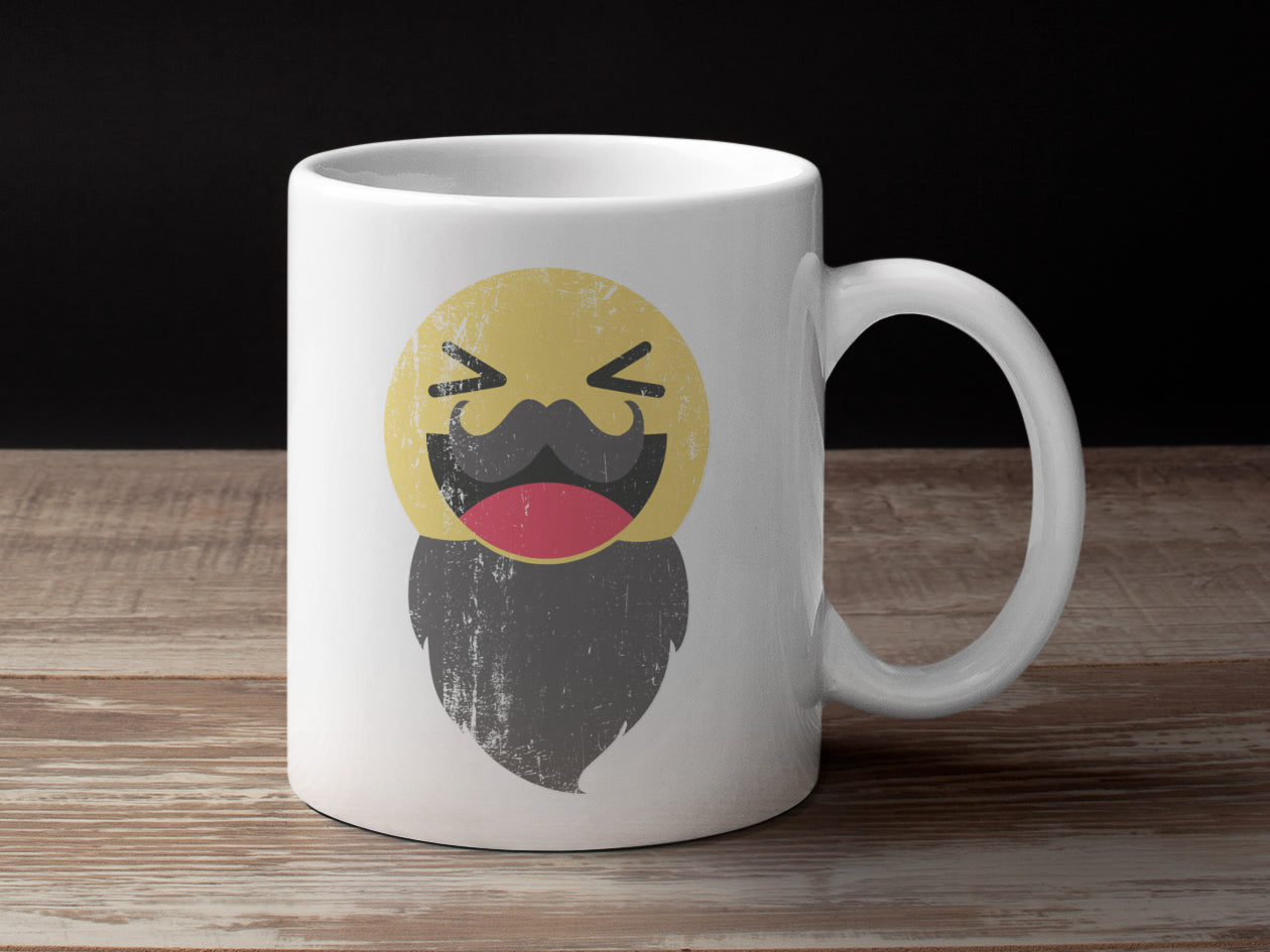 Laughing Bearded Emoji Coffee Mug