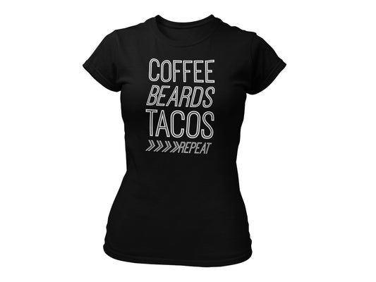 COFFEE BEARDS TACOS Short Sleeve T-shirt