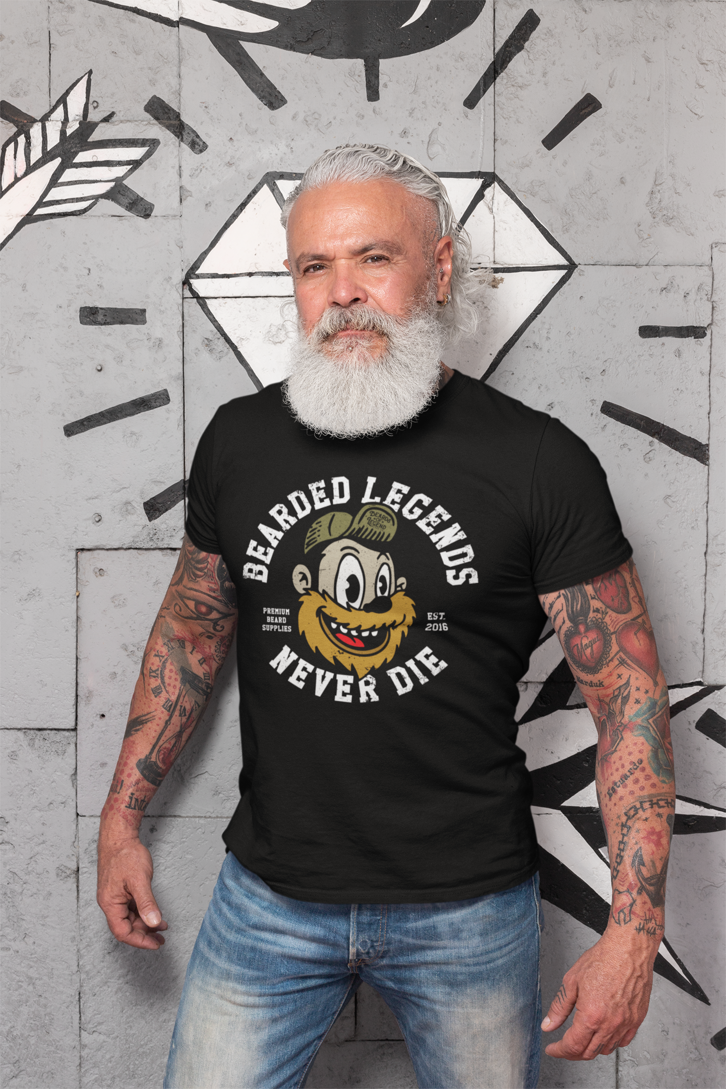 Bearded Legends Never Die Short Sleeve T-shirt